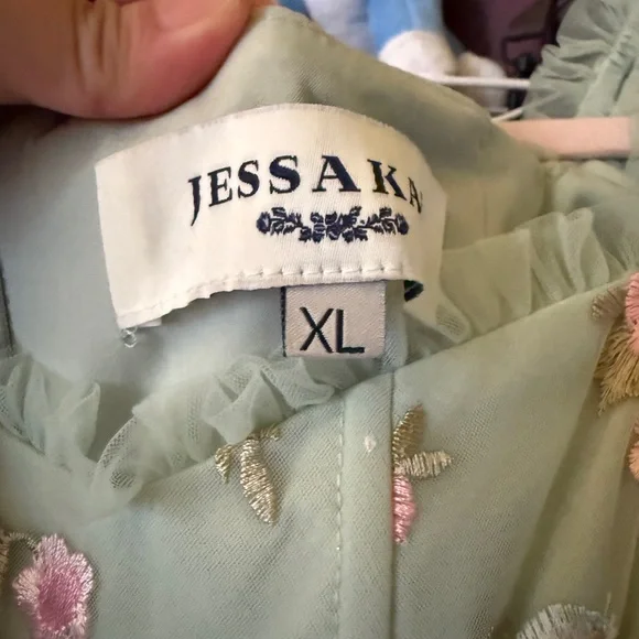 JessaKae Pastel Green Floral Kids Dress - Picture 3 of 5